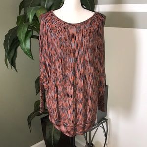 Orange woman’s multi colored top, size M